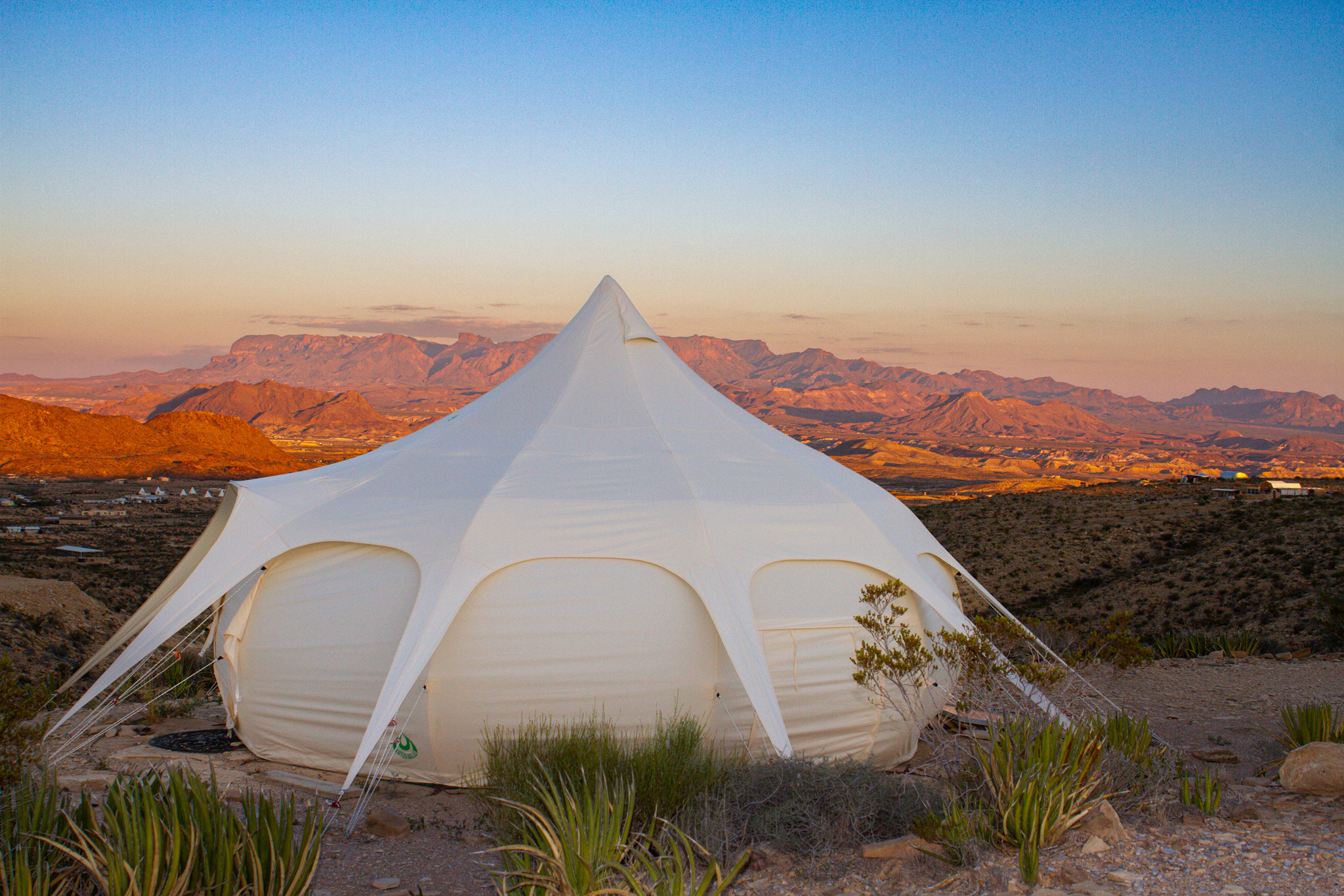 An established campsite with a view