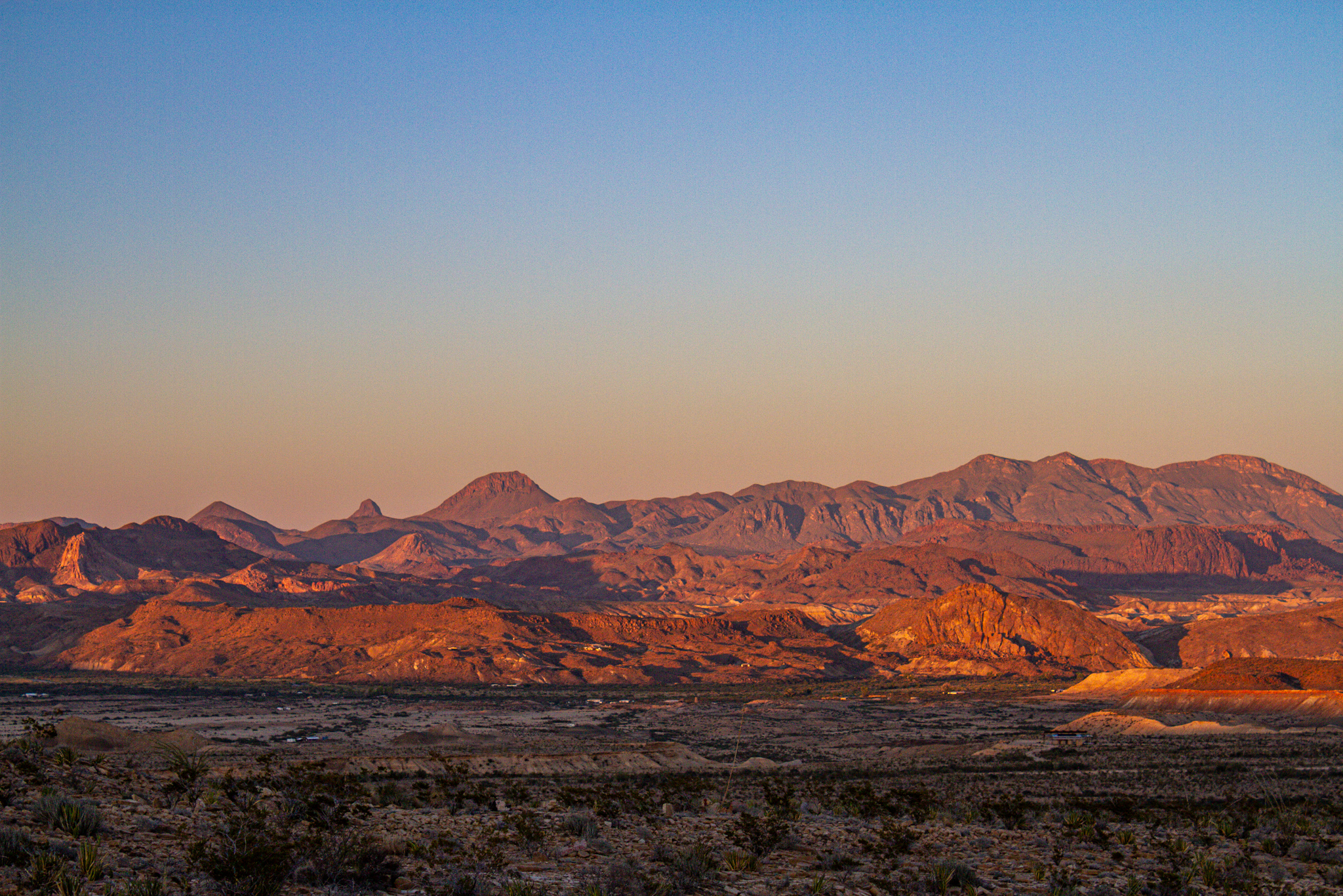 Starry night sky over the Terlingua ghost town
