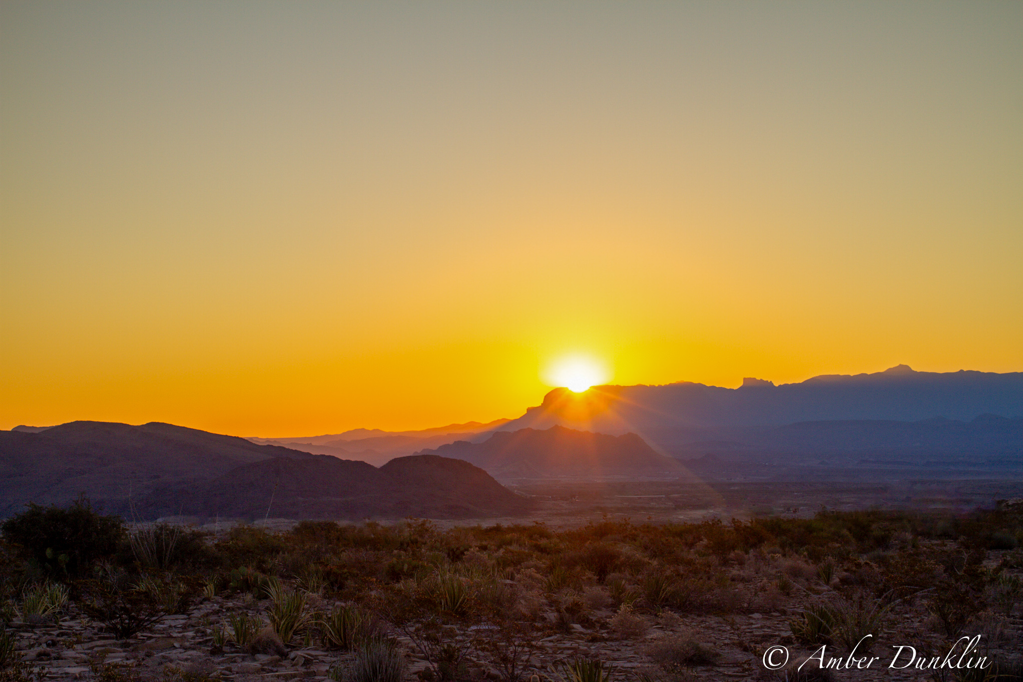 Sunrise view from the property